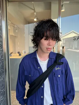 ショート パーマ メンズ 樋野 亮のヘアスタイル