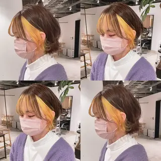 ショート カラー 渋谷:インナーカラー ／🍒エリカ🍒のヘアスタイル