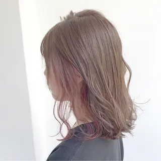 セミロング カラー パーマ ☁️縮毛矯正✖️ 透明感☁️りくのヘアスタイル