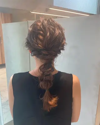 ヘアアレンジ 透明感モテ艶髪カラー Gallicaイリサのヘアスタイル