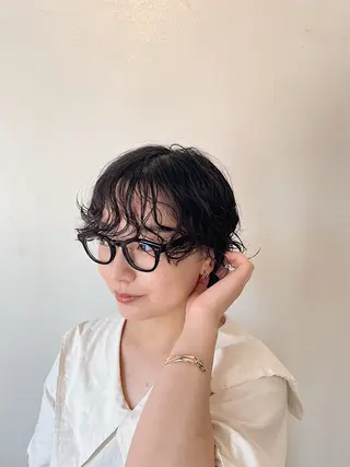 ショート パーマ h a k u 大倉 卓人のヘアスタイル