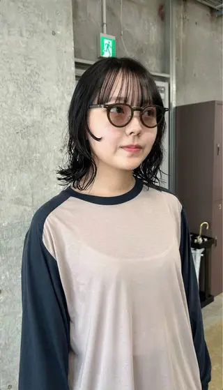 ミディアム パーマ 森田遥奈/透明感カラ ー/似合わせカットのヘアスタイル