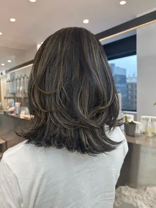 ミディアム yuuka/透明感艶 カラー🧚🏼🫧のヘアスタイル