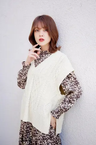 ミディアム カラー パーマ lore下北沢 Officialのヘアスタイル