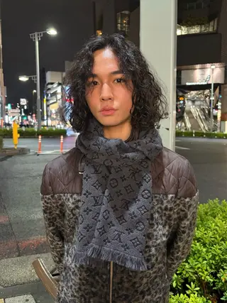 セミロング パーマ メンズ SALOWIN 神宮前５丁目店所属・メンズ/特殊ヘア パーマ🕷️小夏貴也のヘアスタイル