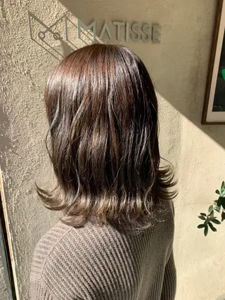 ミディアム カラー 💎髪質改善/縮毛 💎メンズカット石尾のヘアスタイル