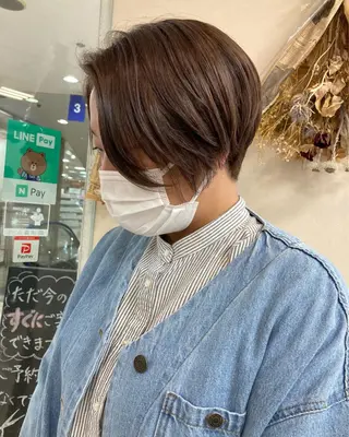 ショート カラー 初めてのショート お任せください✂️のヘアスタイル