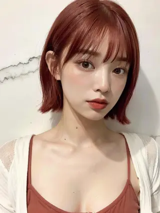 ショート カラー ヘアアレンジ 🧸髪質改善ケアカラ ー/アイドル前髪🧸のヘアスタイル