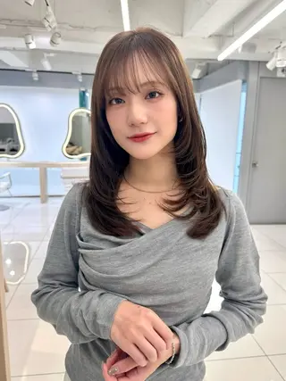 ミディアム 顔周り🇰🇷韓国 レイヤー/いづみ💞のヘアスタイル