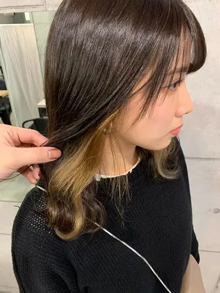 ミディアム カラー 髪質改善色素改善特化 keiのヘアスタイル