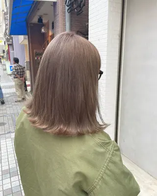 ミディアム カラー 暖色カラー🍊 ボブ🌿顔周りcutのヘアスタイル