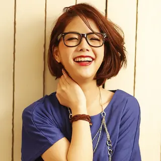 ミディアム カラー 大人ボブ透明感カラー 岡崎武のヘアスタイル