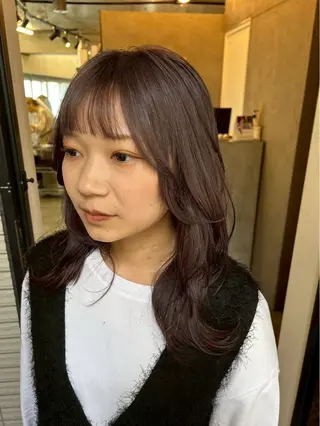 カラー 博多/ ブリーチ/暖色/色味のヘアスタイル