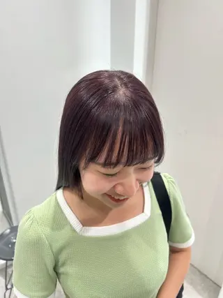 セミロング カラー 愛結 暖色カラー🎀🩰のヘアスタイル