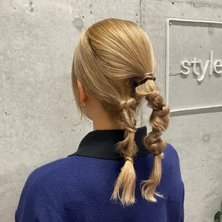 ヘアアレンジ 艶暖色カラー🍒 縮毛矯正ほののヘアスタイル