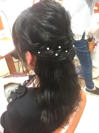 ロング カラー パーマ ヘアアレンジ 可愛いを作る神 ナオヒロのヘアスタイル