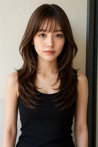 ロング カラー パーマ ヘアアレンジ メンズ 🦋韓国レイヤー｜ 透明感グレージュ🦋のヘアスタイル