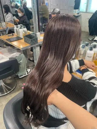 カラー ヘアアレンジ ロング 韓国うる艶ベージュ 🤎まなかのヘアスタイル