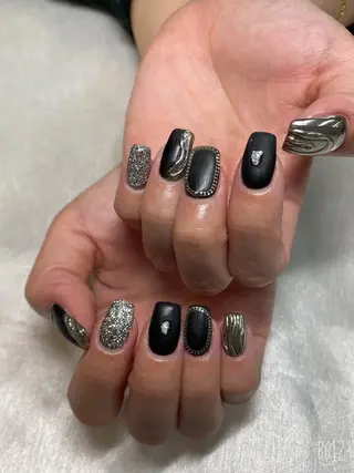 ミディアム カラー パーマ ヘアアレンジ メンズ キッズ ネイル マツエク・マツパ アイブロウ 今福鶴見ネイル 8(ｴｲﾄ)のネイルデザイン