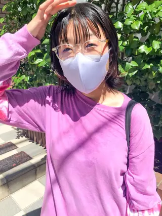 ミディアム カラー パーマ 長井 美佳のヘアスタイル