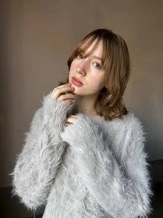 ミディアム カラー MINX The pass所属・透明感ケアカラー/ レイヤー/ryokaのヘアスタイル