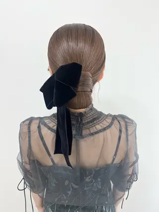 セミロング ヘアアレンジ ヘアセットサロン /上坪愛美のヘアスタイル