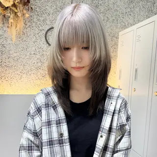 セミロング カラー 🌱ブリーチ・透明感 カラー/mapi🦭のヘアスタイル