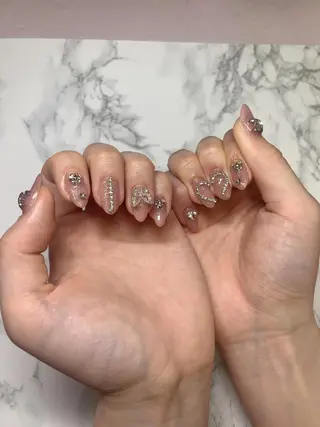 ネイル はな💎ネイル ワンホン、長さ出しのネイルデザイン