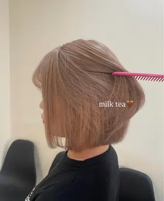 ミディアム ブリーチカラー/ 細川はるかのヘアスタイル