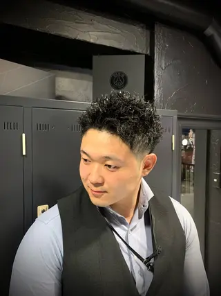 ショート メンズ メンズパーマ/難波/ 心斎橋　室園亮佑のヘアスタイル