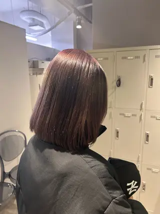 セミロング カラー パーマ ヘアアレンジ メンズ キッズ ブリーチなしカラー/ ブラウン/レイヤーのヘアスタイル