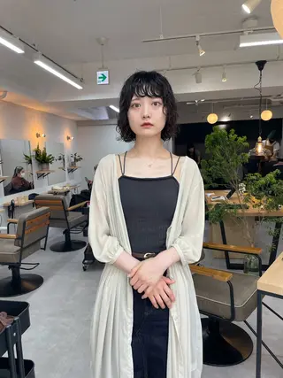 ショート パーマ レイヤーパーマ＊ 顔まわり似合わせのヘアスタイル