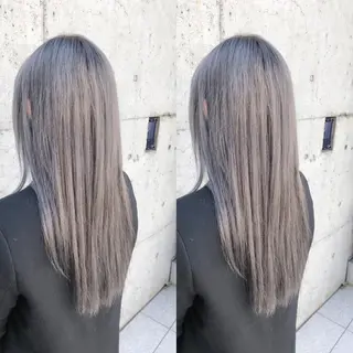 ロング カラー パーマ ヘアアレンジ メンズ キッズ ネイル マツエク・マツパ 💟Chloe原宿店 🩶ハイトーンのヘアスタイル