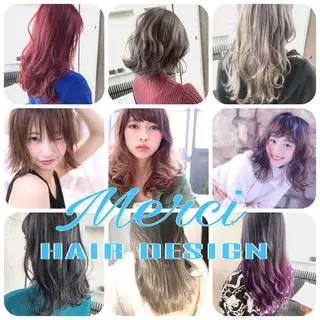 ロング カラー パーマ ヘアアレンジ メンズ キッズ ネイル マツエク・マツパ Merci メルシー 福岡、今泉のヘアスタイル