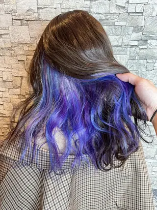 カラー セミロング 派手髪/ハイトーン/ エクステ✨ユウキのヘアスタイル