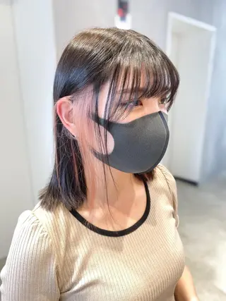 セミロング カラー ブロンド×ハイトーン ／遠藤将太のヘアスタイル