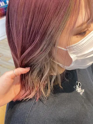 ミディアム カラー wakana 【ブリーチカラー】のヘアスタイル