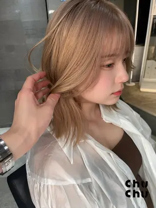 ミディアム ダブルカラー 新宿のヘアスタイル
