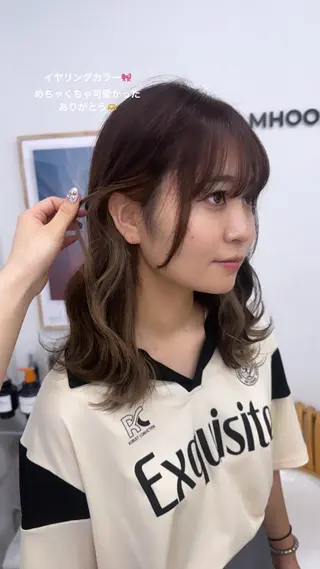 ミディアム 透明感カラー🫧⌇ 青🫐🩵のヘアスタイル