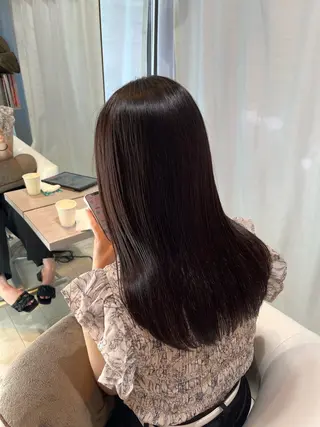 ロング 須藤 百合香のヘアスタイル