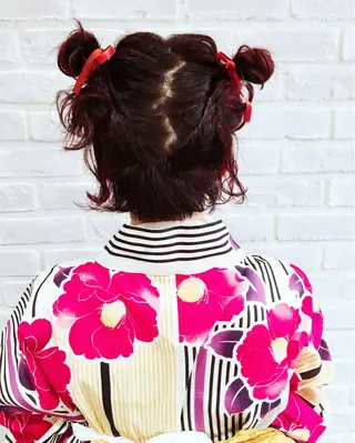 ショート ミディアム カラー パーマ ヘアアレンジ まつエク la fith所属・rico_by ヘアとアイブロウのヘアスタイル