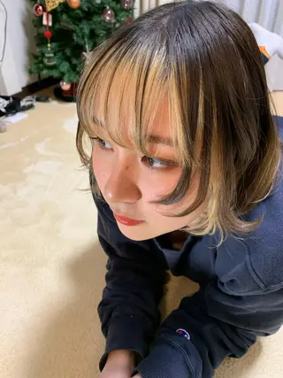 ショート カラー パーマ ヘアアレンジ メンズ キッズ ネイル マツエク・マツパ アイブロウ 🐺ウルフ×ハイトー ン🖤Yukinoのヘアスタイル