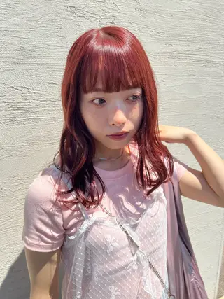 ミディアム カラー Lapel green所属・Lapelgreen 森町 / AOIのヘアスタイル