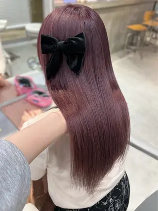 セミロング カラー ブリーチなしダブル カラー💞みどりのヘアスタイル