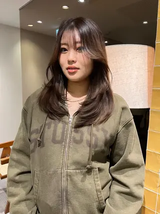 セミロング カラー レイヤー/ 透明感SHIMAのヘアスタイル