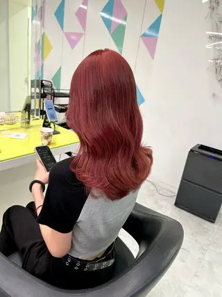 セミロング カラー ヘアアレンジ トレンドモテカラー 🩷色落ちまで可愛くのヘアスタイル