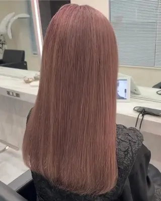 ロング ヘアアレンジ カラー 🦄コグレケンタピ ンクカラー🎨パーマのヘアスタイル