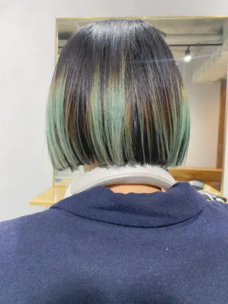 ショート カラー ボブパーマコテ巻き風 パーマNo1深江秀平のヘアスタイル