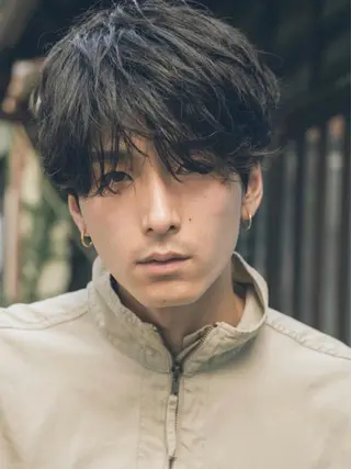 メンズ 赤木蓮/メンズ特化 パーマ/ハイトーンのヘアスタイル