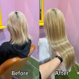 ロング シール+ちび編み込み エクステ梅田🐨のヘアスタイル